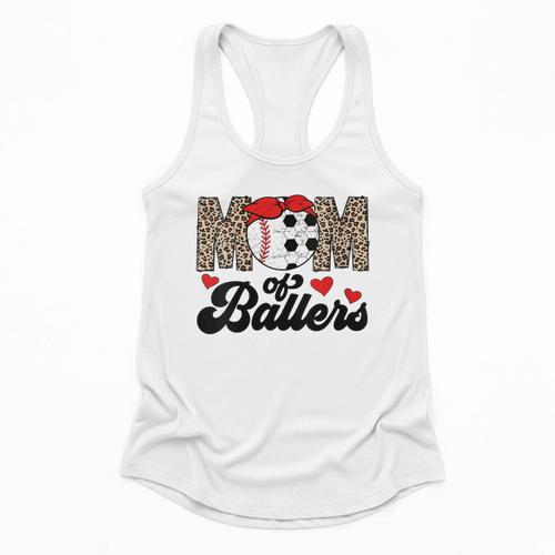 Mom Of Ballers Soccer Baseball Mom Soccer Baseball Mother Flowy Tank - Sportilla