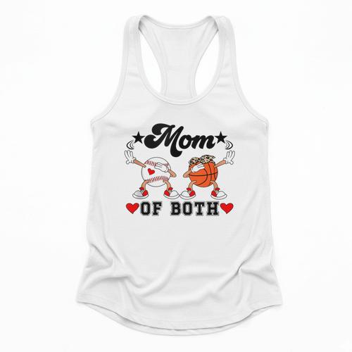 Mom Of Both Basketball Baseball Mom Flowy Tank - Sportilla