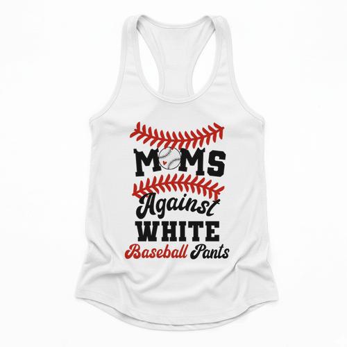 Moms Against Baseball Pants Baseball Mom Joke Flowy Tank - Sportilla