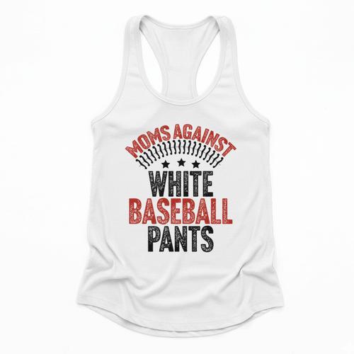 Moms Against Baseball Pants Season Baseball Mom Flowy Tank - Sportilla