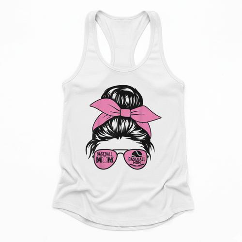 Mother Day Mama Retro Mama Mommy Baseball Mom Flowy Tank - Sportilla