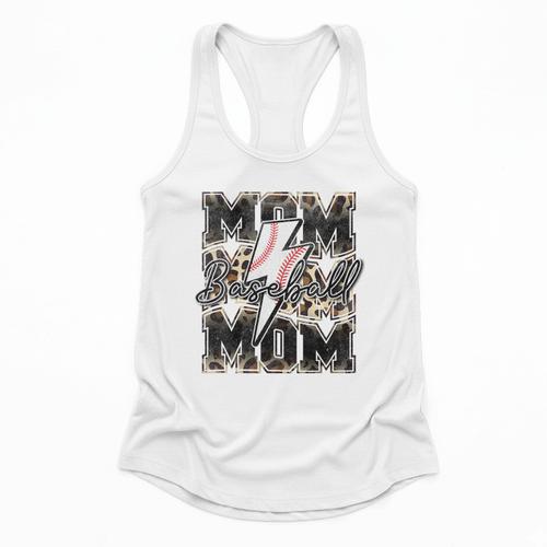 Retro Baseball Mom Mama Baseball Life Mother's Day Baseball Flowy Tank - Sportilla