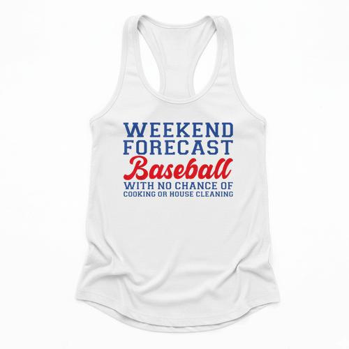 Retro Baseball Mom Mother's Day Weekend Forecast Baseball Flowy Tank - Sportilla