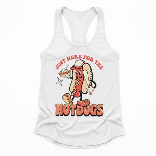 Retro Just Here For The Hotdogs Baseball Mom Sport Lover Flowy Tank - Sportilla