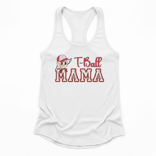 Retro Tball Mama Art Baseball Mom Softball Flowy Tank - Sportilla
