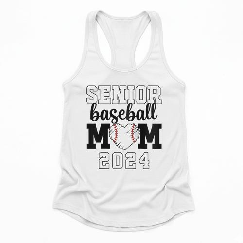 Senior Baseball Mom Class Of 2024 Senior Mom Game Day Raglan Baseball Tee Flowy Tank - Sportilla