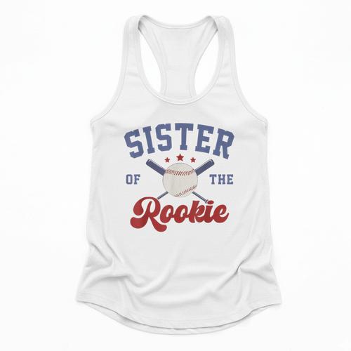 Sister Of Rookie 1st Birthday Baseball Boy Family Matching Flowy Tank - Sportilla