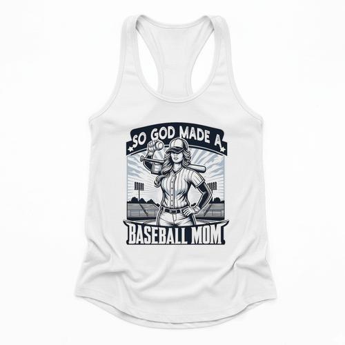 So God Made A Baseball Mom Baseball Player Premium Flowy Tank - Sportilla