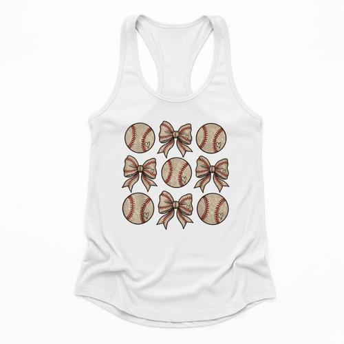 Soccer Bow Game Day Baseball Coquette Bow Women Girls Flowy Tank - Sportilla
