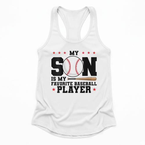 My Son Is My Favorite Baseball Player Baseball Mom Flowy Tank - Sportilla