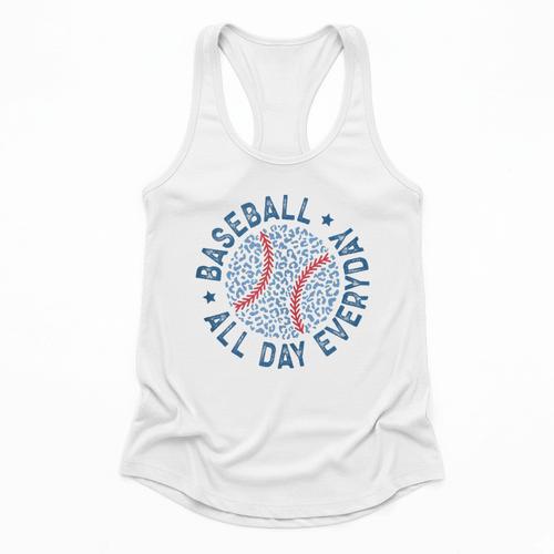 Spring 2024 Season Cute Baseball Mom All Day Everyday Flowy Tank - Sportilla