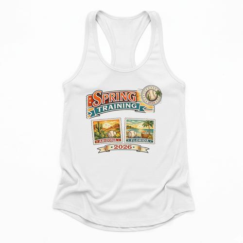 Spring Training 2026 Retro Postcard Baseball Premium Tri-Blend Flowy Tank - Sportilla