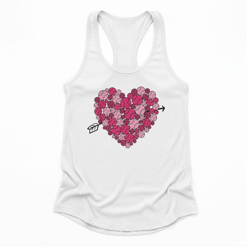 Valentine's Day Baseball Heart Softball Player Sports Lover Flowy Tank - Sportilla