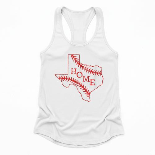 Vintage Texas State Map Home Baseball Lover Baseball Mom Flowy Tank - Sportilla