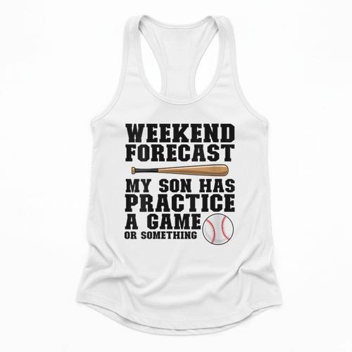 Weekend Forecast My Son Has Practice Baseball Mom Flowy Tank - Sportilla