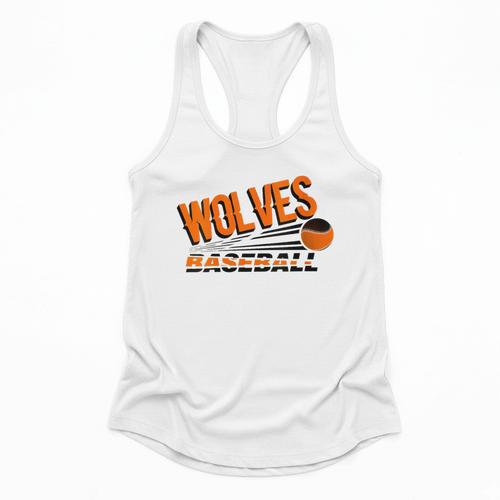 Wolves Baseball Team Baseball Mom Wolf Sports School Spirit Flowy Tank - Sportilla