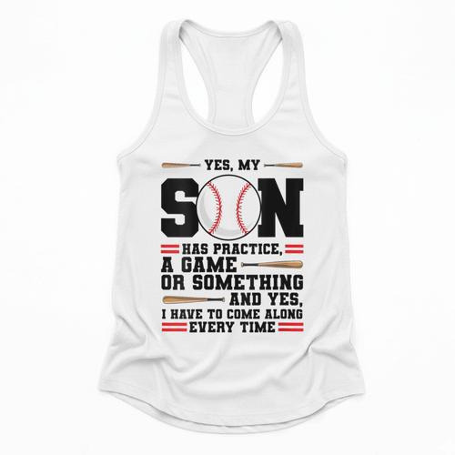 Yes Son Has Practice a Game Baseball Mom Flowy Tank - Sportilla