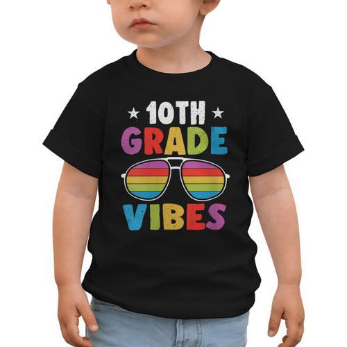 10th Grade Back To School Sunglasses Vibes Retro First Day Graphic Toddler T-Shirt - Savourry
