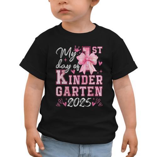 My 1st Day Of Kindergarten 2025 Back To School Girls Graphic Toddler T-Shirt - Savourry
