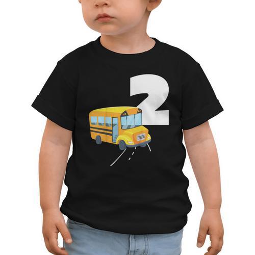 2nd Birthday School Bus Kids Back To School Themes Party Graphic Toddler T-Shirt - Savourry