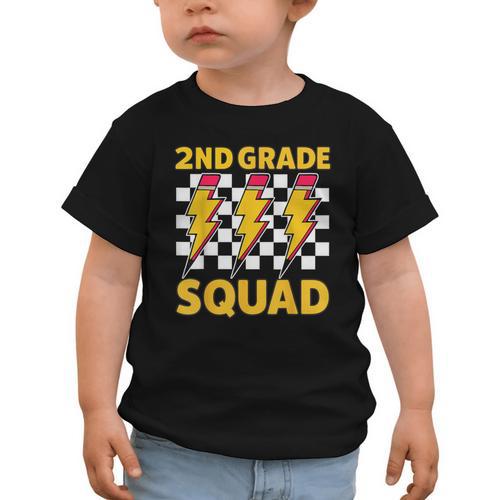 2nd Grade Lightning Bolt Second Grade Squad Back To School Graphic Toddler T-Shirt - Savourry