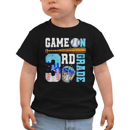 3rd Grade Back To School Baseball Drip Ice Cream Game On Graphic Toddler T-Shirt - Savourry
