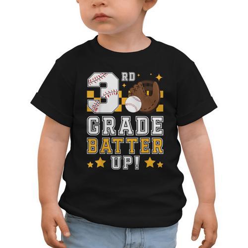 3rd Grade Batter Up Baseball First Day Back To School Graphic Toddler T-Shirt - Savourry
