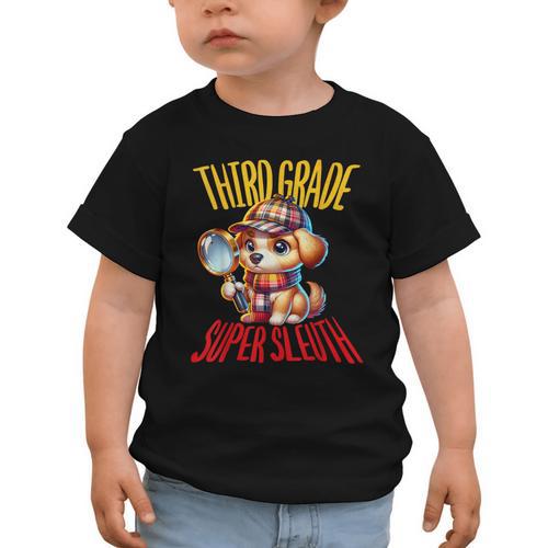 3rd Grade Super Sleuth Dog Detective Back To School Kids Graphic Toddler T-Shirt - Savourry