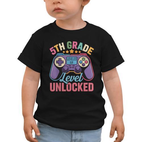 5th Grade Level Unlocked Shirt – Gamer Back To School Graphic Toddler T-Shirt - Savourry