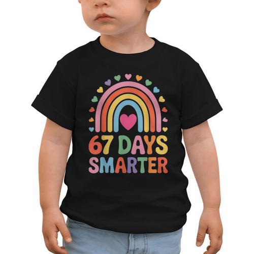 67 Days Smarter Rainbow For Back To School Kids Graphic Toddler T-Shirt - Savourry