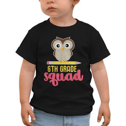 6th Grade Squad Back To School Owl & Pencil Graphic Toddler T-Shirt - Savourry