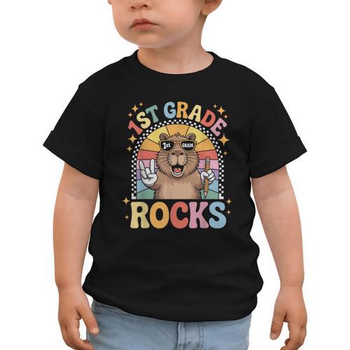 Back To School 1st Grade Capybara First Grade Rocks Graphic Toddler T-Shirt - Savourry