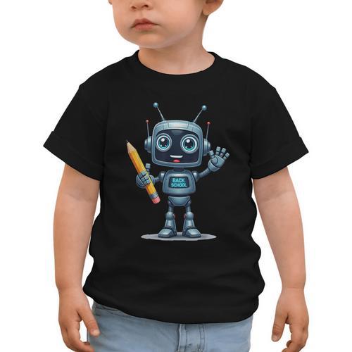 Back To School 2025 Robot Pencil For Kids Graphic Toddler T-Shirt - Savourry