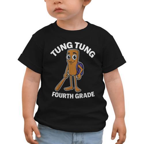 Back To School 4th Grade Italian Brainrot Tung Tung Sahur Graphic Toddler T-Shirt - Savourry