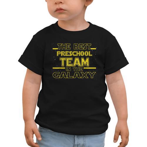 Back To School Best Preschool Team In The Galaxy Space Out Graphic Toddler T-Shirt - Savourry