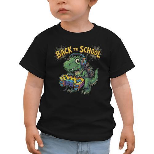 Back To School Gaming First Grade Dinosaur T Rex Boys Graphic Toddler T-Shirt - Savourry