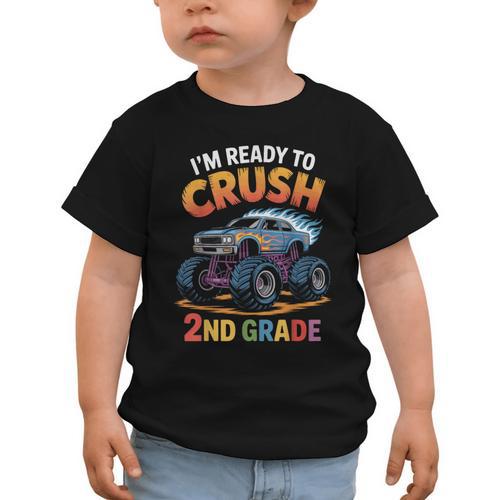 Back To School I'm Ready To Crush 2nd Grade Graphic Toddler T-Shirt - Savourry