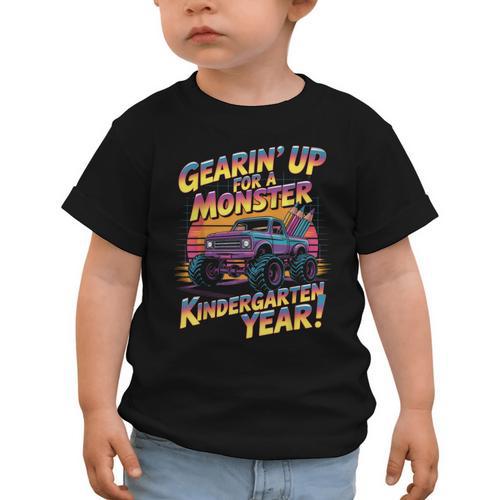 Back To School Kindergarten Monster Truck First Day Boys Graphic Toddler T-Shirt - Savourry