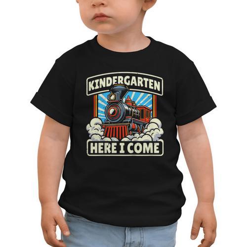 Back To School Kindergarten Here I Come Train Boys Girls Graphic Toddler T-Shirt - Savourry