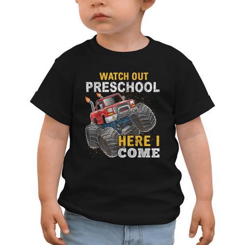 Back To School Preschool Here I Come For Boy Kids Truck Graphic Toddler T-Shirt - Savourry