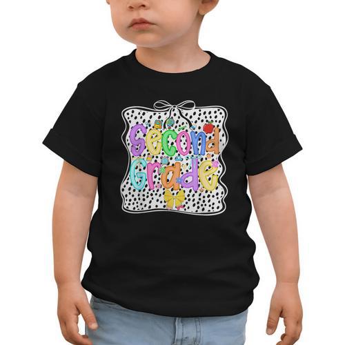 Back To School Second Grade Girls 2nd Grade Dalmatian Dots Graphic Toddler T-Shirt - Savourry