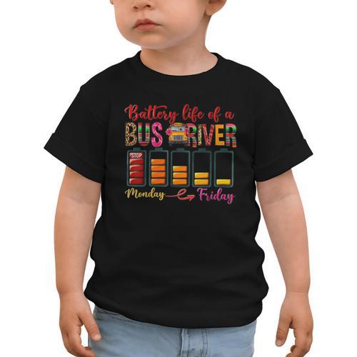 Battery Life Of A Bus Driver First Day Back To School Graphic Toddler T-Shirt - Savourry