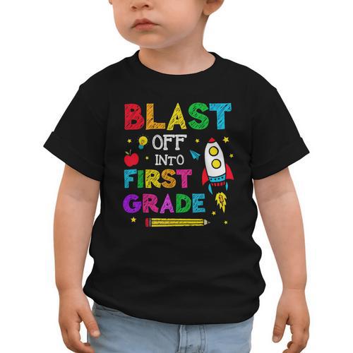 Blast Off Into First Grade Squad First Day Back To School Graphic Toddler T-Shirt - Savourry