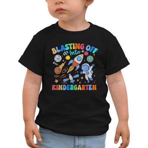 Blasting Off Into Kindergarten Back To School Boys Kid Graphic Toddler T-Shirt - Savourry