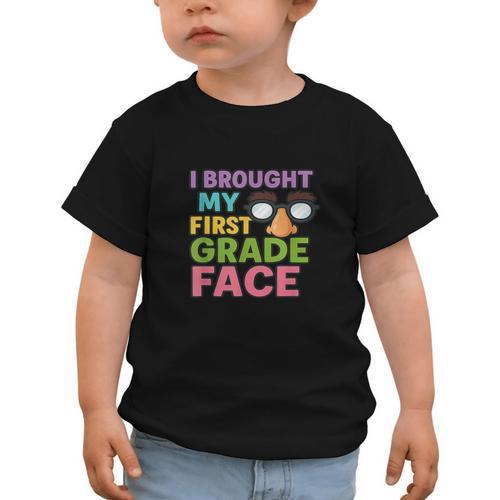 I Brought My First Grade Face First Day Back To School Graphic Toddler T-Shirt - Savourry