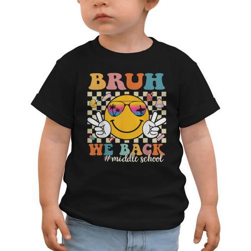Bruh We Back Middle School Retro Back To School Boys Girls Graphic Toddler T-Shirt - Savourry