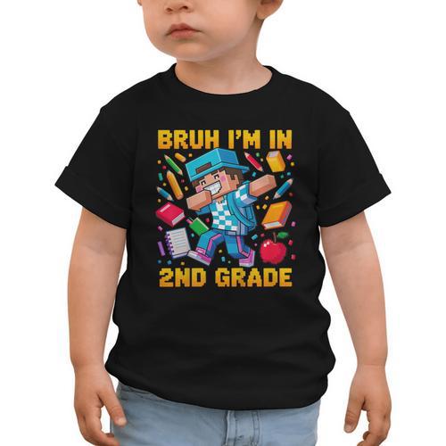 Bruh I'm In 2nd Grade Dabbing Boys Kids Gamer Back To School Graphic Toddler T-Shirt - Savourry
