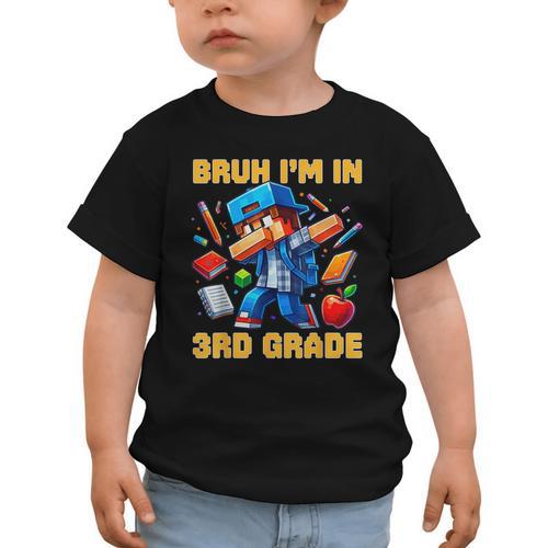 Bruh I'm In 3rd Grade Dabbing Boys Kids Gamer Back To School Graphic Toddler T-Shirt - Savourry