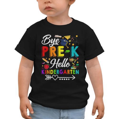 Bye Pre-K Hello Kindergarten Students Pupils Back To School Graphic Toddler T-Shirt - Savourry