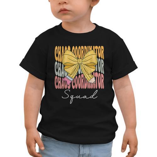 Chaos Coordinator Squad Groovy Coquette Bow Back To School Graphic Toddler T-Shirt - Savourry
